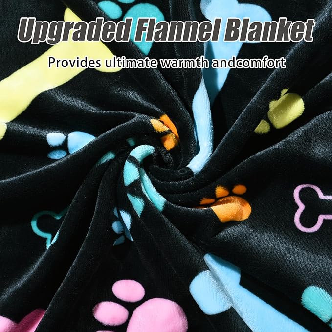 Rezutan Dog Blankets for 3 Pack Large Medium Pet Cat, Soft Fuzzy Washable Blanket, Comfort Flannel Suitable for Dogs Kennels & Beds, Sofas, Furniture, Gifts Puppy Essentials, 41 x 31 inch, Black