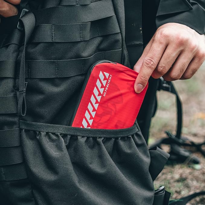 RHINO RESCUE EDC First Aid Kit for Travel, Mini Water-Resistant & Ultralight Portable Quick Search Emergency Med Kit for Car, Camping, Hiking,Cycling, Backpacking