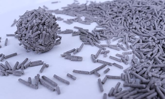 Tofu Cat Litter Activated Carbon no Fragrance 5.5 Lbs X 2 Bags, Can Flush Down Toilets or drains, Low Tracking Cat Litter 2mm Pellets.