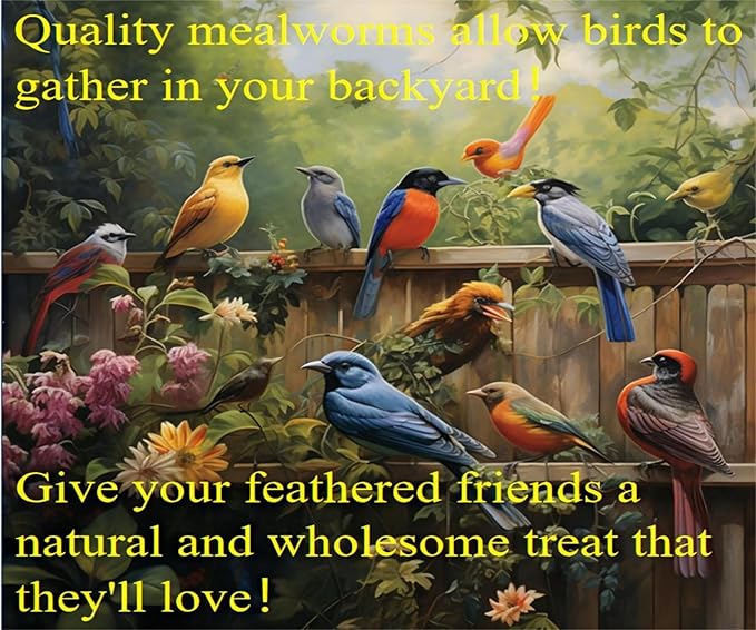 5lb Dried mealworms - High Protein, Pure Natural, Delicious - Ideal for Chickens, Birds, Ducks, Lizards, Turtles, Fish, and Reptiles, 5lb Meal Worms