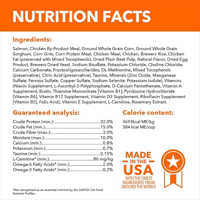 IAMS Proactive Health Adult Healthy Dry Cat Food with Real Salmon, 16 lb. Bag