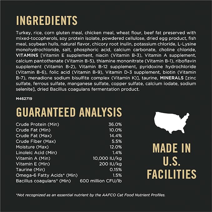 Purina Pro Plan Hairball Management, Indoor Cat Food, Turkey and Rice Formula - 7 lb. Bag