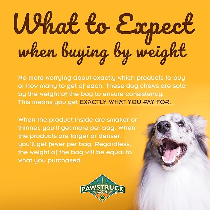 Pawstruck Bully Slices Premium Rawhide Chew Sticks, Beef Flavor - Low Fat, High Protein Treat for Small, Medium, and Large Dogs - No Artificial Ingredients - 1 lb Bag - Packaging May Vary