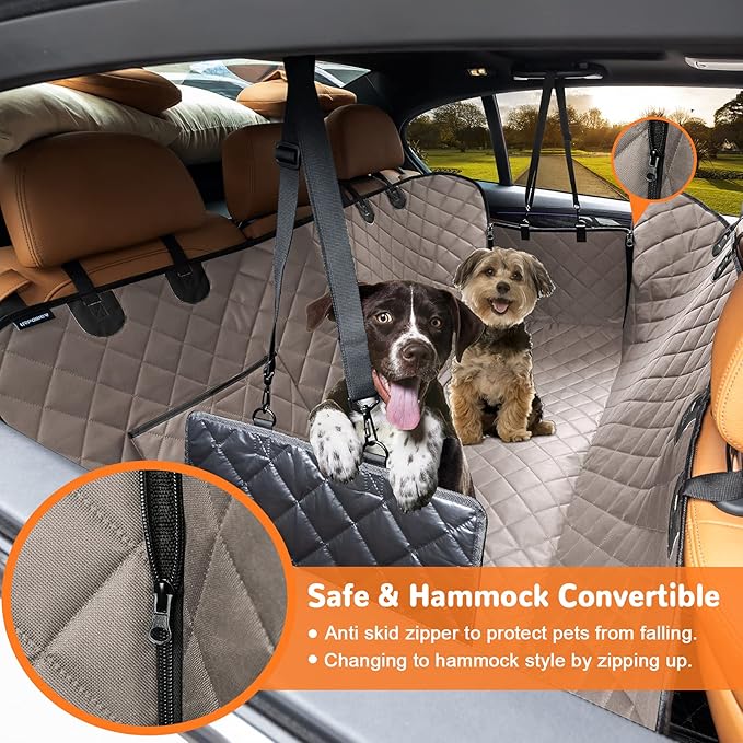 URPOWER Dog Seat Cover Car for Pets 100% Waterproof Pet Hammock 600D Heavy Duty Scratch Proof Nonslip Durable Soft Back Covers Cars Trucks and SUVs