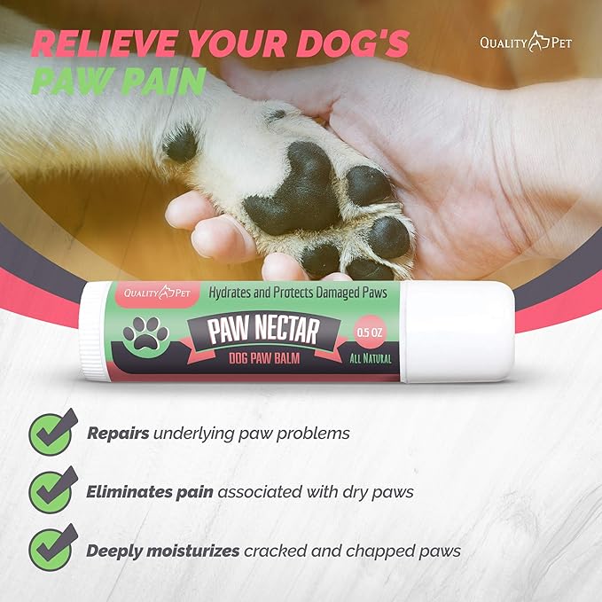 Natural Lick Safe Dog Paw Balm Jumbo 0.5oz - 100% Organic Dog Paw Pad Balm Protector, Moisturizer & Soother for Dry Cracked Paws, Hot Pavement - Heals, Repairs & Restores - Coconut Oil, Shea Butter