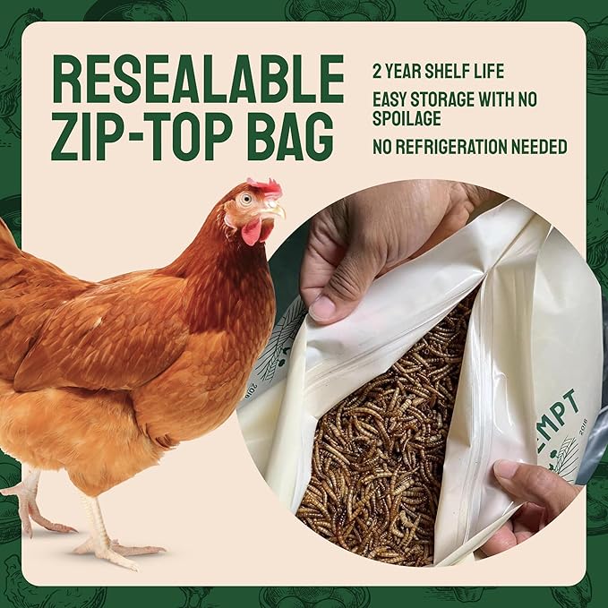 Dried Mealworm Bird Food - 20 Lb Bulk Pack - High Protein Poultry & Chicken Feed - Duck Food & Wild Bird Feed & Quail Treats