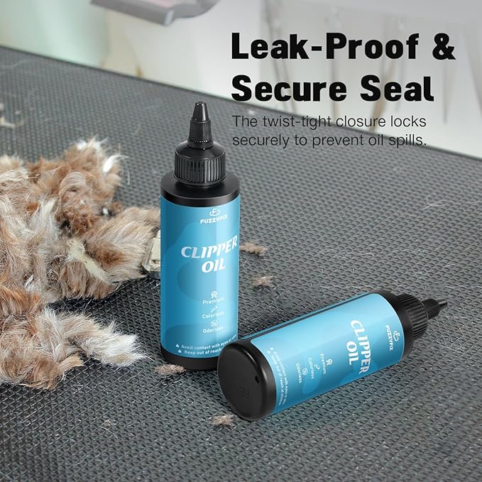 Professional Dog Clipper Oil for Grooming Blades, 2 Pack (2 x 120ml) Pet Lubricating Oil with Cleaning Brush Rust Protection