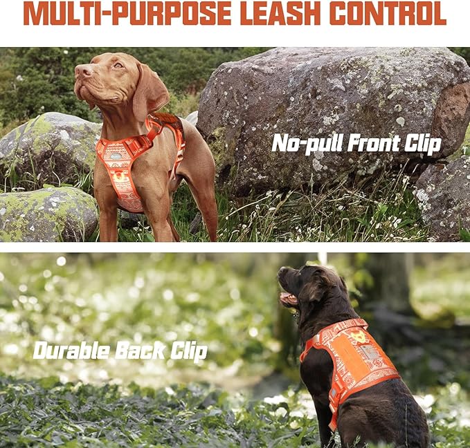 AUROTH Tactical Dog Harness for Large Dogs No Pull Adjustable Pet Harness Reflective K26 Working Training Easy Control Pet Vest Military Service Dog Harnesses