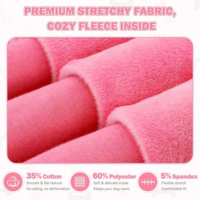 Dog Sweaters,Dog Hoodie,Cozy Fleece Interior Sweatshirt with Hood & Pocket,Leash Hole,Pet Clothes Sweater for Small,Medium,and Large Dogs,Pink&XL
