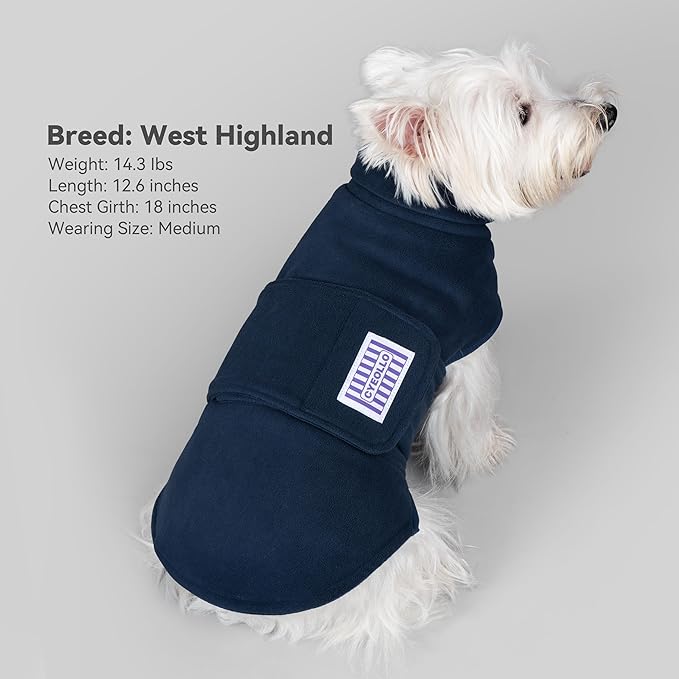 cyeollo Small Dog Sweater, Soft Fleece Sweaters Turtleneck Doggy Sweatshirt Warm Fall Winter Vest Stretchy Pet Clothes for Puppy Soft Doggie Coat Girl & Boy, Navy S