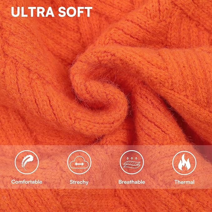 KOESON Dog Sweater for Extra Large Dogs Boy and Girl, Warm Fall Dog Sweater for Halloween, Soft XXL Dog Sweaters with Sleeves for Pitbull, Labrador, Golden Retriever, Doberman, Orange, XXLarge