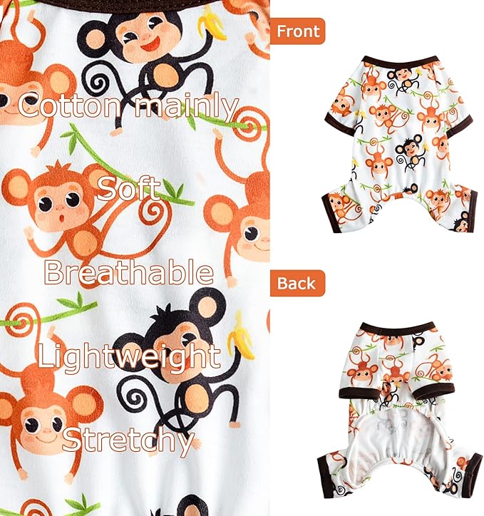 Dog Pajamas for Small Dogs Boy Girl, Dog Clothes Tiny Chihuahua Yorkie Spring Summer Shirt, Cute Puppy Outfit Pjs Jumpsuit Cat Onesie Apparel Pet Clothes