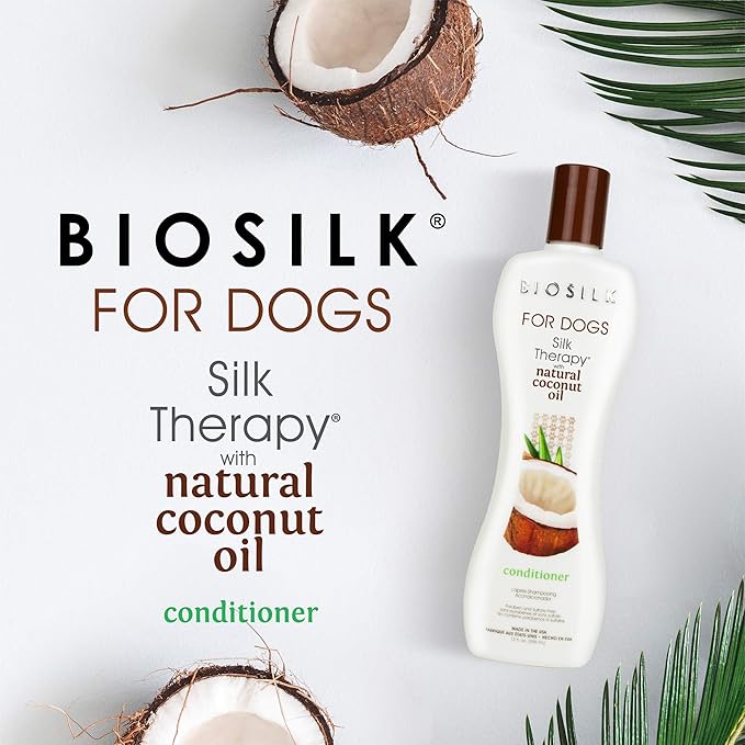 BioSilk for Dogs Silk Therapy Conditioner with Natural Coconut Oil | Pet Conditioner - 6 Pack
