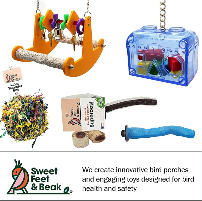 Sweet Feet & Beak Tweeter Totter Rocker - Perfect Cage Toy Stimulates Visual and Physical Activity - Safe, Non-Toxic, Cage Accessories for Birds