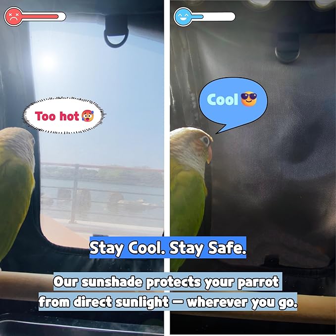 Birds Day Bird Carrier Backpack-Parrot Travel Cage with 2PCS Perch and Food Bowl, Stainless Steel Tray (Charcoal Gray)