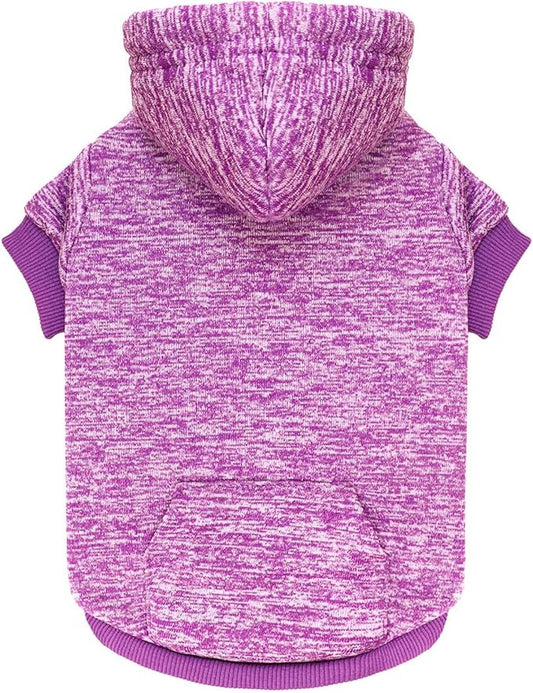 Dog Sweaters for Small Dogs Dog Hoodie Fleece Sweater Soft Clothes Sweatshirt with Pocket Hoodie for Small Dogs Puppy Sweater(Purple&XS)