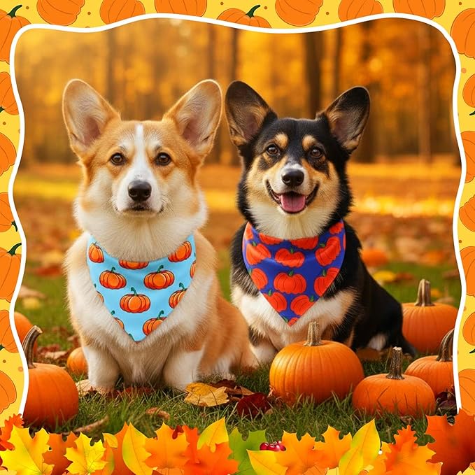 Aliceset 180 Pcs Fall Dog Bandanas Bulk Thanksgiving Bandana for Dog Adjustable Washable Pet Triangle Scarf Cute Kerchief Scarves for Pet Autumn Party Costume Accessories Decorations