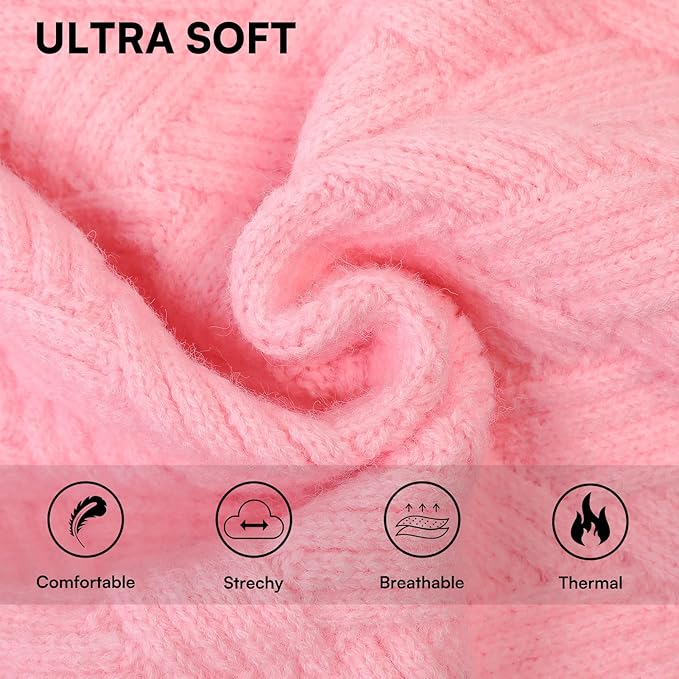 KOESON XL Dog Sweater for Large Size Dogs, Turtleneck Extra Large Sweater for Dogs Girl Boy, Warm Large Dog Sweaters for Christmas, Soft Doggie Winter Knitwear with Sleeves, Pink, XLarge