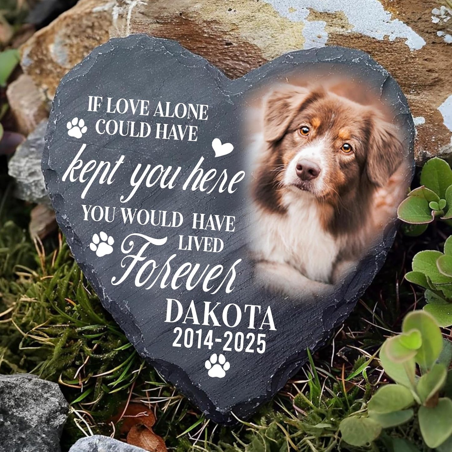 Personalized Dog Memorial Gifts for Loss of Dog, Custom Pet Memorial Stone with Photo Name Date, Stones for Dogs, Gift for Cat Lovers, Bereavement Sympathy Gift for Pet Lover, Quote 4