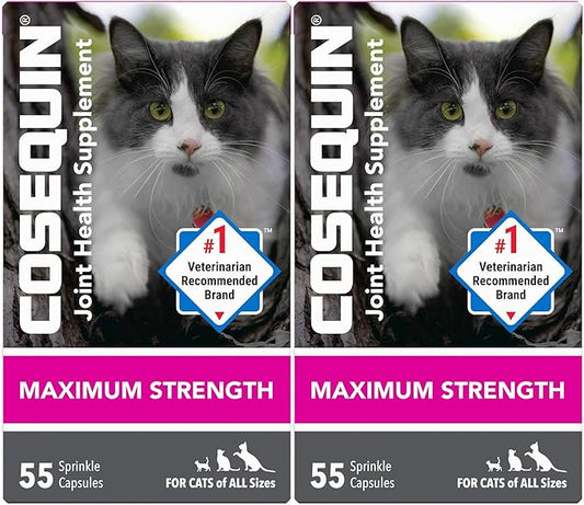 Nutramax Laboratories Cosequin Joint Health Supplement for Cats - With Glucosamine and Chondroitin, 2 Pack, 110 Total Capsules
