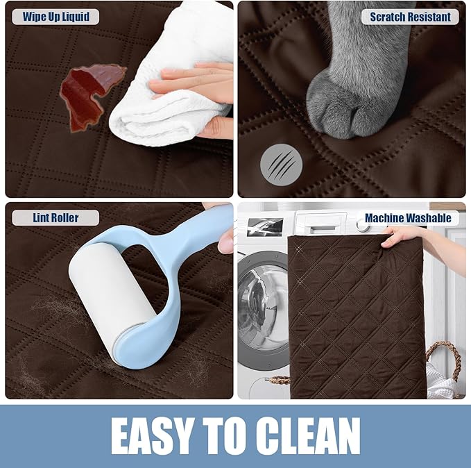 Smiry Waterproof Dog Bed Cover Pet Blanket, Soft Washable Dog Blanket for Furniture Bed Couch Sofa Reversible, Checkered (30"x70", Chocolate/Chocolate)