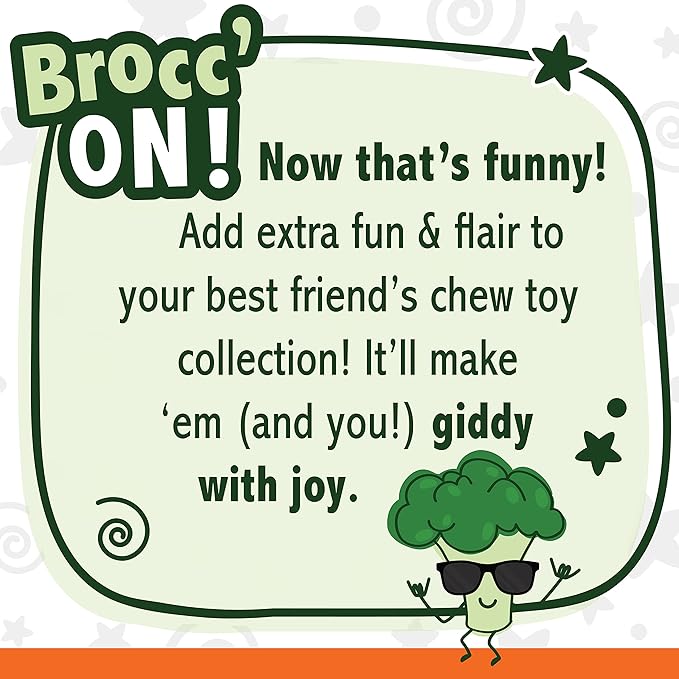 Nylabone Broccoli Power Chew Toy for Dogs, Dog Toys for Aggressive Chewers, Bacon & Cheese Flavor, Large Dogs - Up to 50 lbs, 1 Count