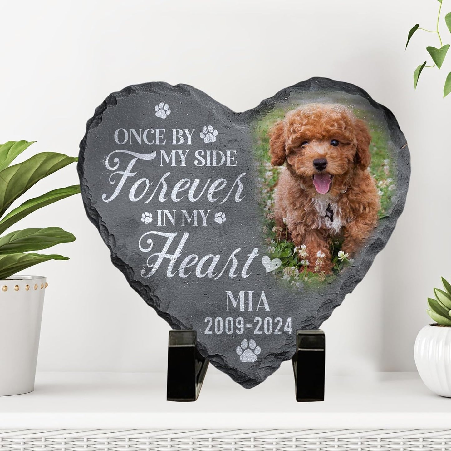 Personalized Dog Memorial Gifts for Loss of Dog, Custom Pet Memorial Stone with Photo Name Date, Stones for Dogs, Gift for Cat Lovers, Bereavement Sympathy Gift for Pet Lover, Quote 1