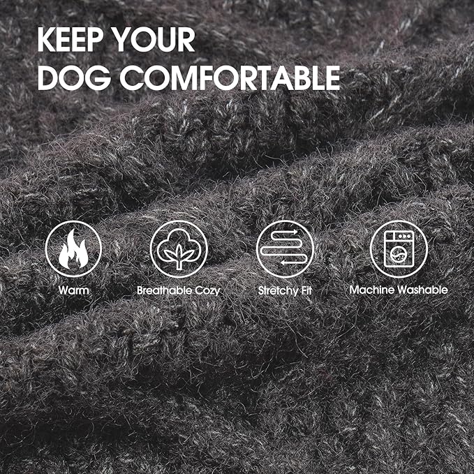 IECOii Extra Large Dog Sweater,XXXL Dog Sweater for Large Dogs Girl Boy,Xmas Dog Apparels Holiday Dog Sweater Large,Warm Dog Christmas Clothing Big Dog Sweaters for Labrador,Husky,DarkGrey-3XL