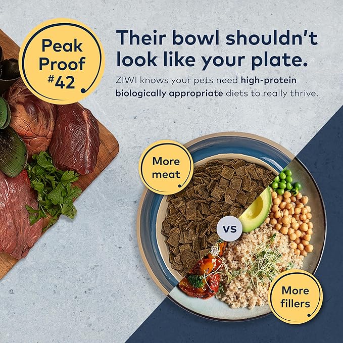 ZIWI Peak Air-Dried Dog Food – Beef - All Natural, High Protein, Grain Free, Limited Ingredient w/Superfoods (3.5oz) (Pack of 2)