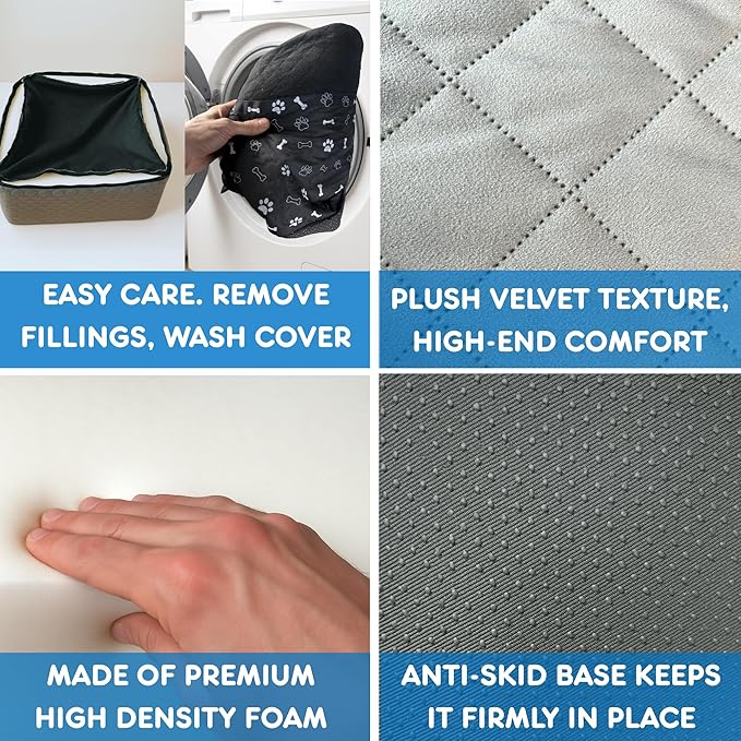 Dog Car Seat for Small Dogs & Medium Under 30 lbs, Bonus Safety M Harness, Dog Booster Car Seat with Thick Cushions, 3Storage Pockets with Zipper, 2 Safety Belts