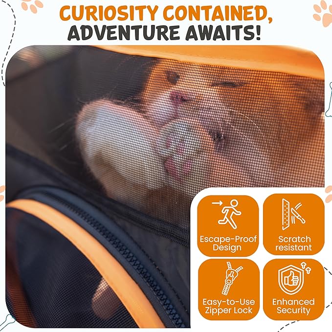 Cat Tent & Tunnel Enclosure – 47" Outdoor Playpen with 106" Tunnel, Water-Resistant Mesh, Zipper Door & Carry Bag – Portable Catio for Cats, Rabbits & Small Pets