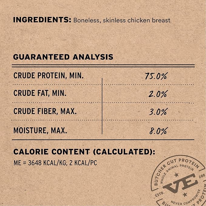 Vital Essentials Chicken Breast Dog Treats, 2.1 oz | Freeze-Dried Raw | Single Ingredient | Premium Quality High Protein Training Treats | Grain Free, Gluten Free, Filler Free