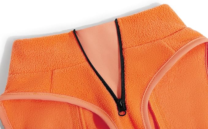 Haloumoning Dogs Fleece Coats Pet Jackets for Small and Medium Dogs Puppy Mock Neck Zipper Fall Winter Jacket