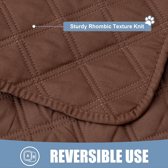 Smiry Waterproof Dog Bed Cover Pet Blanket, Soft Washable Dog Blanket for Furniture Bed Couch Sofa Reversible, Checkered (40"x80", Brown/Brown)