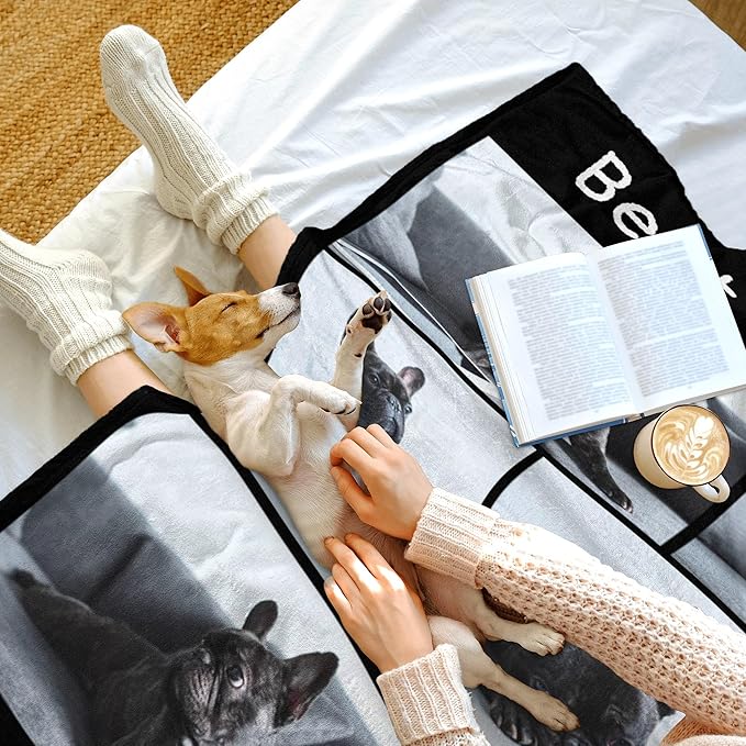 Personalized Dog Blanket with Pet Picture, Loss of Pet Sympathy Gift Dog, Custom Photo Blanket for Best Dog Ever, Puppy Gifts for New Owners, Pet Memorial Gifts for Birthday Christmas