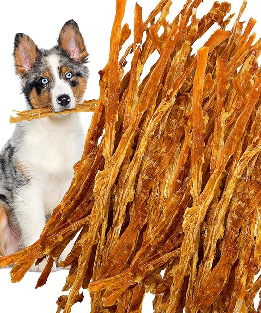 Turkey Tendon Strips Made in USA with 100% Turkey and No Glycerin, Healthy Jerky Dog Treats for Medium and Small Dogs, Human Grade Tendons for Dogs, 12 oz Bag