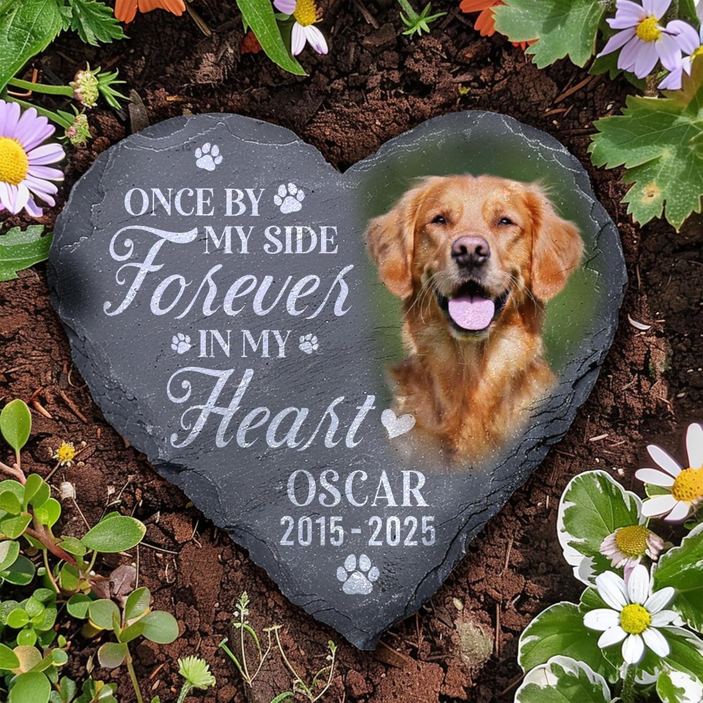 Personalized Dog Memorial Gifts for Loss of Dog, Custom Pet Memorial Stone with Photo Name Date, Stones for Dogs, Gift for Cat Lovers, Bereavement Sympathy Gift for Pet Lover, Quote 1