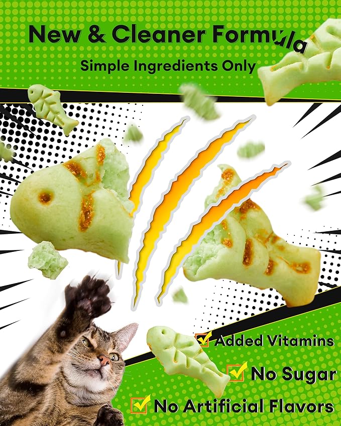 17.63oz Cat Grass Treats for Hairball Control – Natural Chicken & Cat Grass & Catnip Biscuits, Low-Calorie Healthy Snacks for Indoor Cats, Digestive & Dental Care