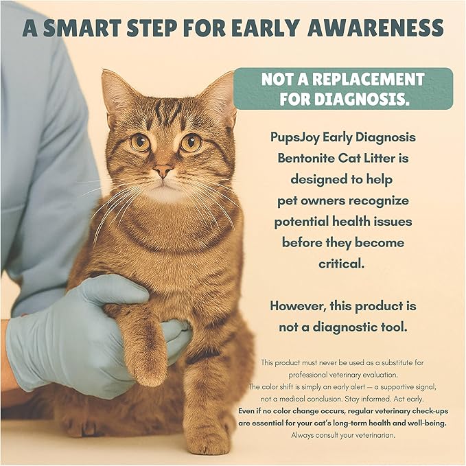 Color Changing Health Monitoring Cat Litter 2.2kg – Unscented Clumping Bentonite Natural Litter – Low Dust, Odor Control, Long-Lasting, Low Tracking Crystal Litter for Cats