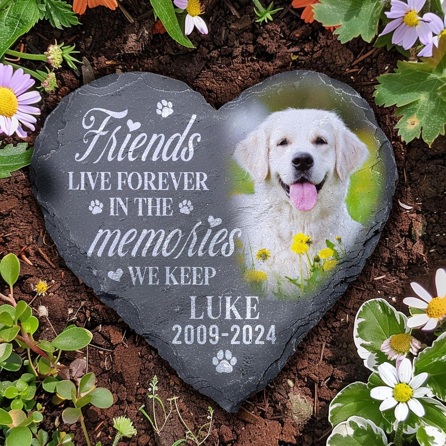 Personalized Dog Memorial Gifts for Loss of Dog, Custom Pet Memorial Stone with Photo Name Date, Stones for Dogs, Gift for Cat Lovers, Bereavement Sympathy Gift for Pet Lover, Quote 7