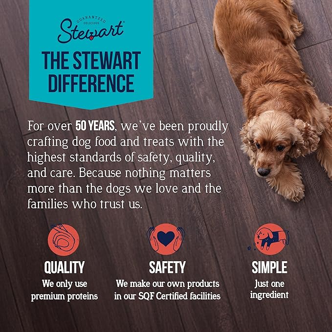 Stewart Single Ingredient Freeze Dried Raw Dog Treats, Beef Liver, 2 Ounce, Approx. 45 Pieces per Resealable Tub, Training Treats or Meal Topper, High Protein, Grain Free, Gluten Free