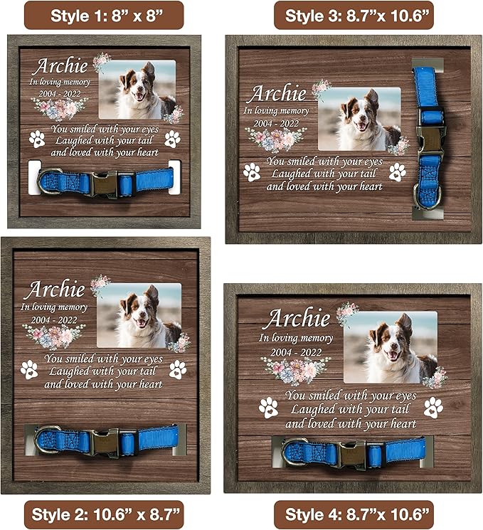 Personalized Dog Collars Pet Loss Gifts Dogs Grieving Picture Frame Pet Remembrance Heartfelt Sentimental Quote Memorial Plaques for Dogs and Cat Picture Frames Christmas Plaque Birthday Gifts