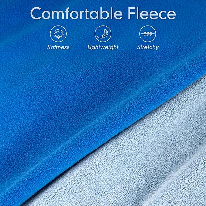 cyeollo 2 Pack Fleece Dog Sweater Pullover Dog Sweatshirt Reflective Lightweight Sweaters Pet Clothes for Small Dogs Boy Pet Apparel Blue, Mist Blue, S