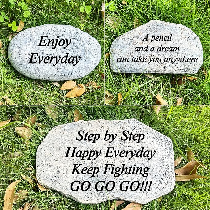 Zatanmulo Personalized Pet Memorial Stone, Garden Memorial Stone Personalized, Dog Headstone, Cat Tombstone, Memorial Plaque Outdoor, Garden Stepping Stone (Any Words)