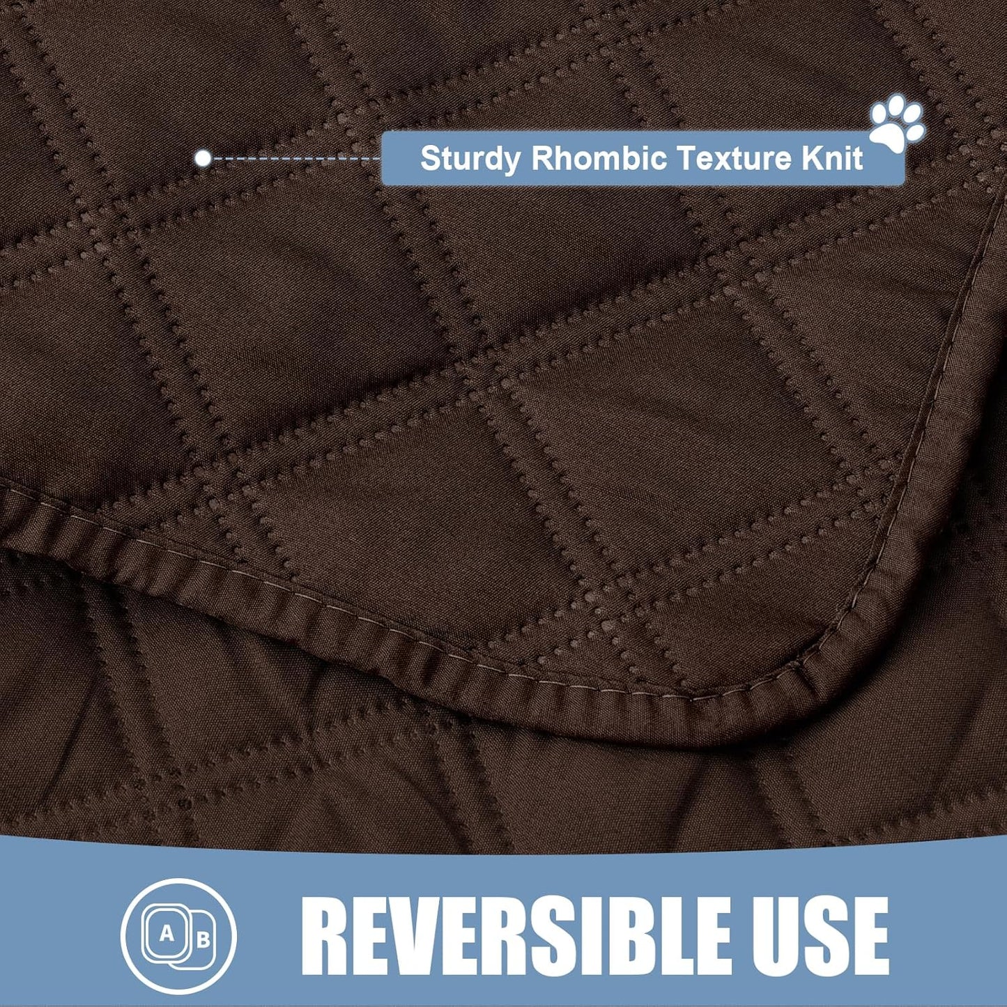 Smiry Waterproof Dog Bed Cover Pet Blanket, Soft Washable Dog Blanket for Furniture Bed Couch Sofa Reversible, Checkered (68"x82", Chocolate/Chocolate)