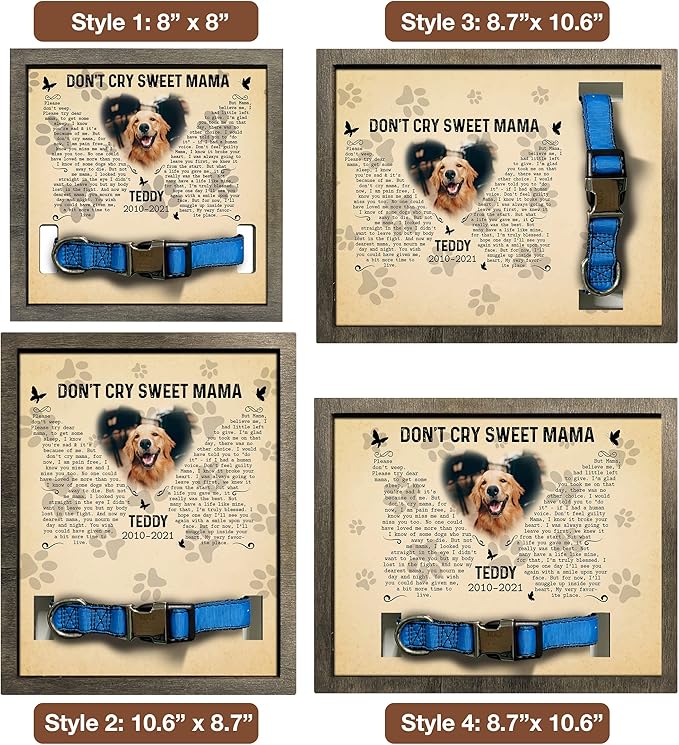 Personalized Dog Frame - Pet Loss Sign With Heartfelt Sentimental Quote for Someone Who Lost a Dog or Cat - Customized Memorial Keepsake Remembrance Home Decor for Birthday or Xmas