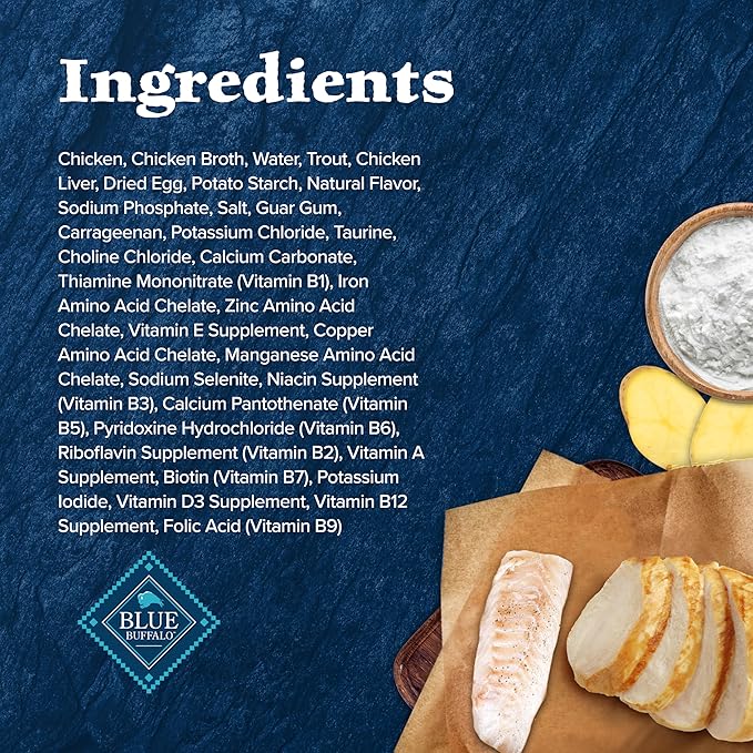 Blue Buffalo Wilderness Flaked Chicken & Trout Adult Wet Cat Food, 5.5 oz., Case of 24