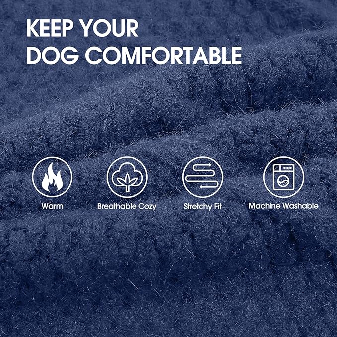 IECOii Great Dane Sweater,5XL Dog Sweater for Extra Large Dogs Breed,XXXXXL Dog Sweaters Christmas Outfit,Thick Warm Dog Winter Sweater for Male Female Dogs,Pullover Big Dog Sweater,Blue-5XL