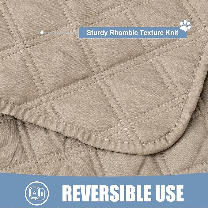 Smiry Waterproof Dog Bed Cover Pet Blanket, Soft Washable Dog Blanket for Furniture Bed Couch Sofa Reversible, Checkered (40"x90", Taupe/Taupe)