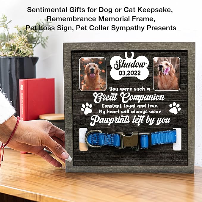 Customized Pet Memorial Picture Frame Memorial Dog Picture Loss Gift for Dog Love Personalized Memorial Pet Loss Sign Natural Wood New Puppy Memorial Best Dog Ever Gifts In Memory of Dogs